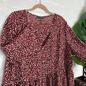 SHEIN Red Leopard Dress
